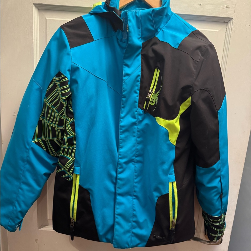Spyder Kids Blue and Black Ski Jacket